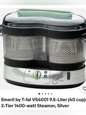 Emeril by T-fal Silver 2-Tier Electric Food Steamer